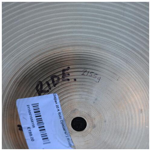 Image 2 - Zildjian 20" K Ride Cymbal With Rivets *2nd Hand*