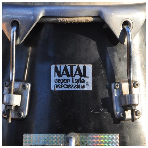 Image 2 - Natal 11" x 11.75" Vintage Congas Pair With Stand In Black Fibreglass finish *2nd Hand*