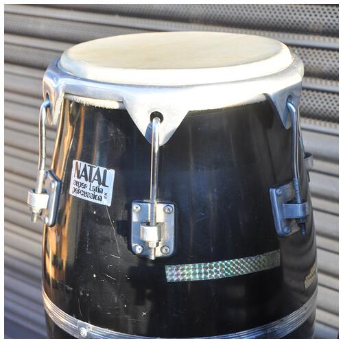 Image 3 - Natal 11" x 11.75" Vintage Congas Pair With Stand In Black Fibreglass finish *2nd Hand*