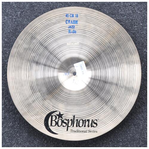 Image 2 - Bosphorus 18" Traditional Series Jazz Crash Ride Cymbal *2nd Hand*