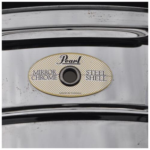 Image 2 - Pearl 14" x 5.5" Export Steel Mirror Chrome Snare Drum *2nd Hand*