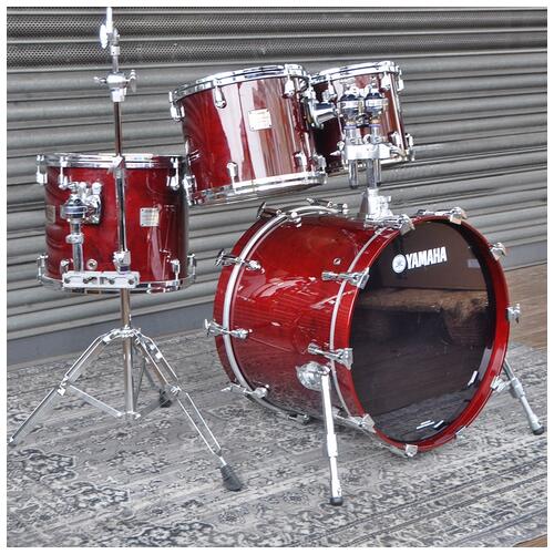 Image 1 - Yamaha 10", 12", 14", 20" Maple Custom Absolute Nouveau Shell Pack in Cranberry Red finish *2nd Hand*