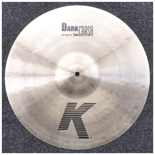 Image 1 - Zildjian 18" K Dark Thin Crash Cymbal *2nd Hand*