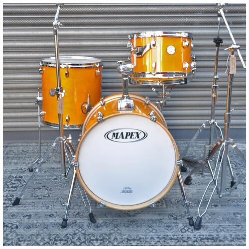 Image 2 - Mapex 12", 14", 18" Horizon Shell Pack with 14" Snare and Hardware in Rattan Yellow *2nd Hand*