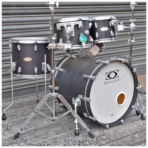 Image 1 - Drumcraft Series 8 Birch Shell - 10", 12", 14", 20" Birch Shell Series Shell Pack with 14" x 5.5" Snare in Matt Black finish *2nd Hand*