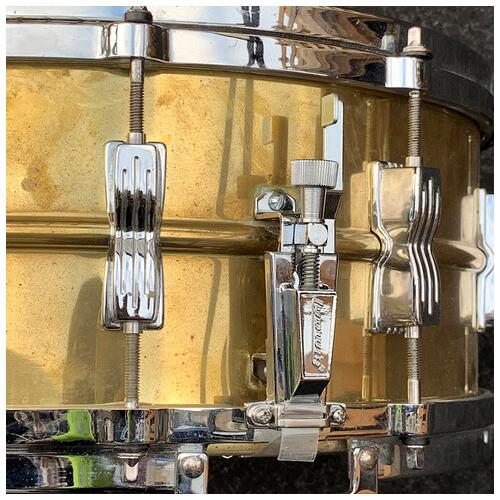 Image 6 - Ludwig 14x6.5 Rocker Brass Snare Drum *2nd Hand*