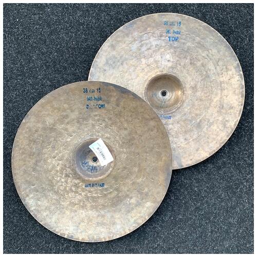 Image 2 - Bosphorus 15" Black Pearl Hi Hat Cymbals *2nd Hand*