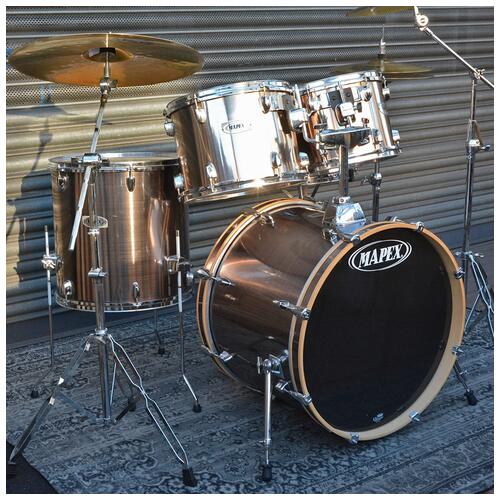 Image 1 - Mapex 12", 13", 16", 22" Horizon Drum Kit with Chrome Hardware, 14" Snare, and SBR Cymbal Set *2nd Hand*