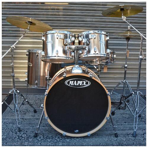 Image 2 - Mapex 12", 13", 16", 22" Horizon Drum Kit with Chrome Hardware, 14" Snare, and SBR Cymbal Set *2nd Hand*