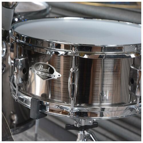 Image 3 - Pearl 12", 13", 16", 22" Export Rock Drum Kit with Snare, Hardware, and Cymbals in Chrome finish *2nd Hand*