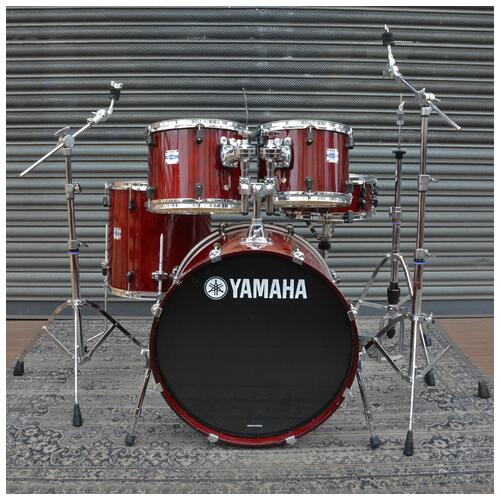 Image 9 - Yamaha Stage Custom Advantage Cranberry Plastic Lugs 12" 13" 16" 22" Hardware and Snare *2nd Hand*