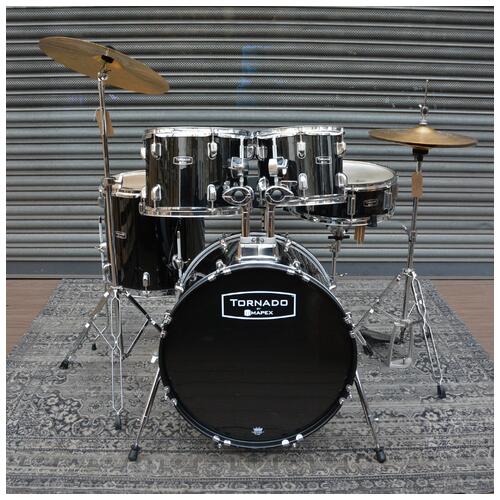 Image 6 - Mapex 10", 12", 14", 20" Tornado Drum Kit with 14" Snare, Hardware and Cymbals in Black *2nd Hand*