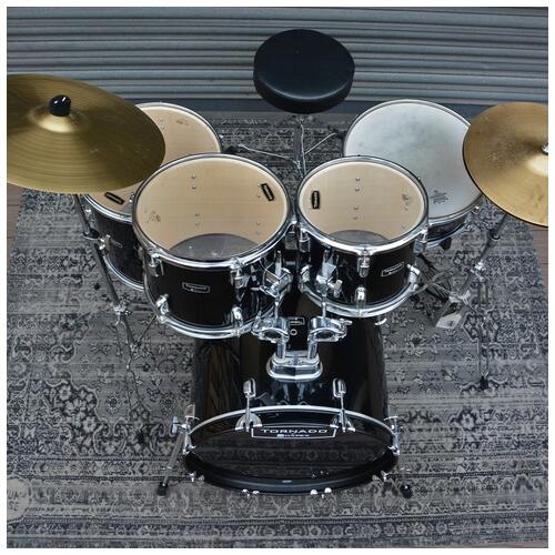 Image 2 - Mapex 10", 12", 14", 20" Tornado Drum Kit with 14" Snare, Hardware and Cymbals in Black *2nd Hand*