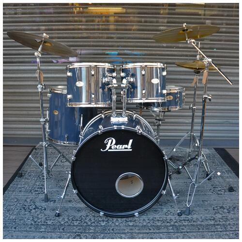 Image 2 - Pearl Forum 12" 13" 16" 22" 14" Snare Blue Including Hardware Cymbals - 2nd Hand