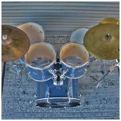 Image 11 - Pearl Forum 12" 13" 16" 22" 14" Snare Blue Including Hardware Cymbals - 2nd Hand