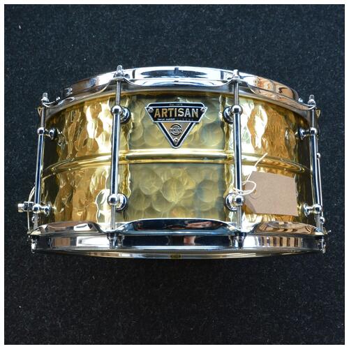 Image 1 - Dixon Artisan 14"x6.5" Hammered Brass Snare Drum - 2nd Hand