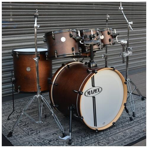 Image 1 - Mapex Horizon Kit 8 10 12 14 20 + 14 Snare w/ Hardware in Dark Wood Matte Finish