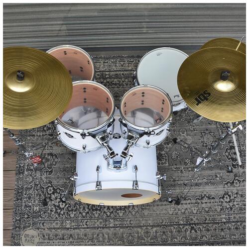 Image 2 - Pearl 10", 12", 14", 20" Export with 14" Snare, Hardware and Cymbals in Matt White finish *Shop Floor Model*