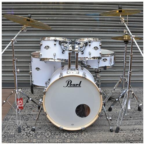 Image 10 - Pearl 10", 12", 14", 20" Export with 14" Snare, Hardware and Cymbals in Matt White finish *Shop Floor Model*