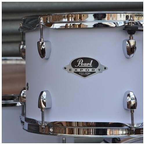 Image 8 - Pearl 10", 12", 14", 20" Export with 14" Snare, Hardware and Cymbals in Matt White finish *Shop Floor Model*