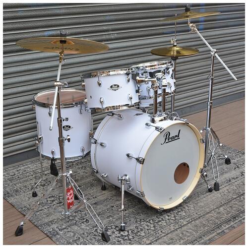 Image 1 - Pearl 10", 12", 14", 20" Export with 14" Snare, Hardware and Cymbals in Matt White finish *Shop Floor Model*