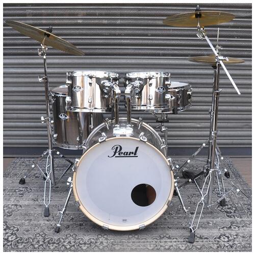 Image 2 - Pearl Export 10", 12", 14", 20" Drum Kit in Smokey Chrome Finish *Shop Floor Model*