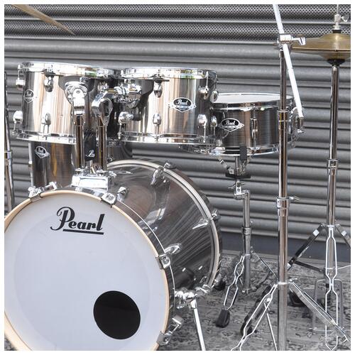 Image 3 - Pearl Export 10", 12", 14", 20" Drum Kit in Smokey Chrome Finish *Shop Floor Model*