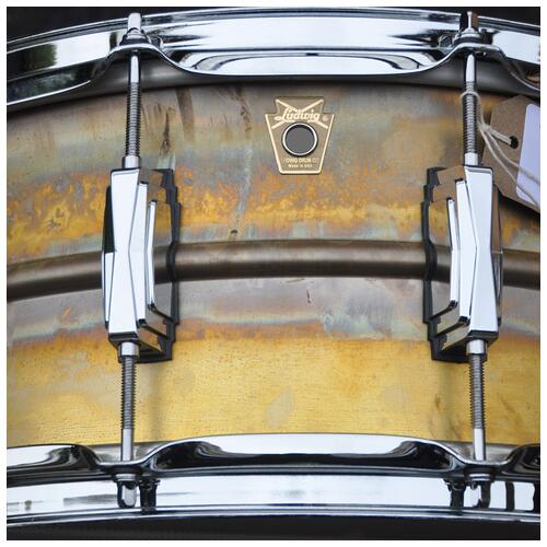 Image 13 - Ludwig LB464R 14″ x 6.5″ Raw Brass Phonic Snare Drum