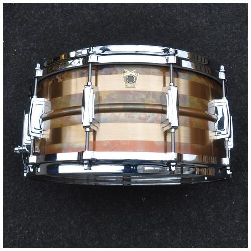 Image 1 - Ludwig LB552RS 14" x 6.5" Bronze Phonic Snare Drum in Striped Bronze finish "Open Box"