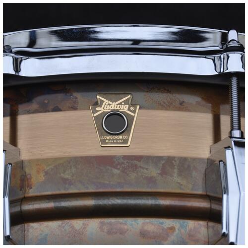 Image 2 - Ludwig LB552RS 14" x 6.5" Bronze Phonic Snare Drum in Striped Bronze finish "Open Box"