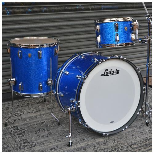 Image 1 - Ludwig 12", 16", 22" USA Classic Maple in Blue Sparkle finish *Ex Demo*