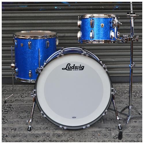 Image 2 - Ludwig 12", 16", 22" USA Classic Maple in Blue Sparkle finish *Ex Demo*