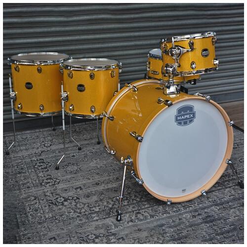 Image 1 - Mapex 12", 14", 16", 22" Mars Crossover Shell Pack with 14" Snare Drum in Sunflower Yellow *Ex Demo