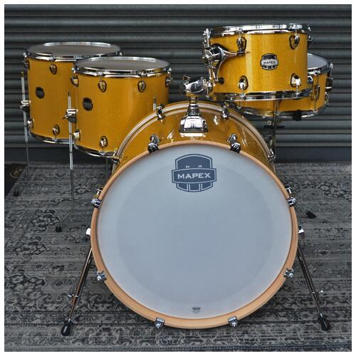 Image 2 - Mapex 12", 14", 16", 22" Mars Crossover Shell Pack with 14" Snare Drum in Sunflower Yellow *Ex Demo