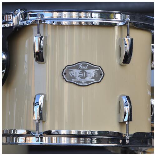 Image 10 - Pearl 12", 13", 16", 22" Vision Birch Drum Kit with 14" Steel Sensitone Snare and Pearl Stands in Faded / Discoloured Ivory finish *2nd Hand*