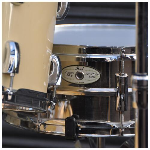 Image 9 - Pearl 12", 13", 16", 22" Vision Birch Drum Kit with 14" Steel Sensitone Snare and Pearl Stands in Faded / Discoloured Ivory finish *2nd Hand*