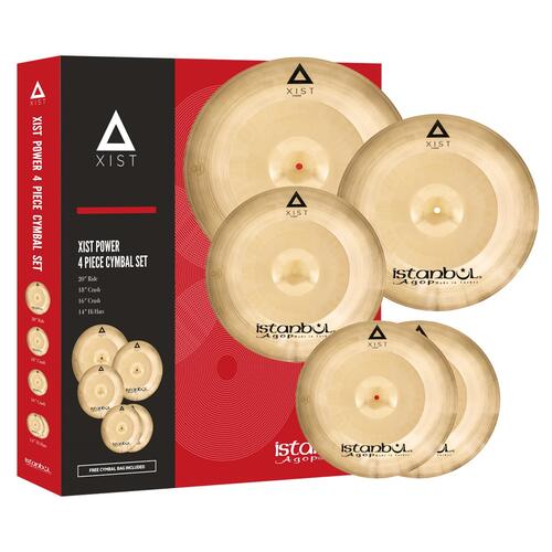 Image 2 - Istanbul Agop Xist Power Cymbal Set (4 Piece) - Includes FREE Cymbal Bag