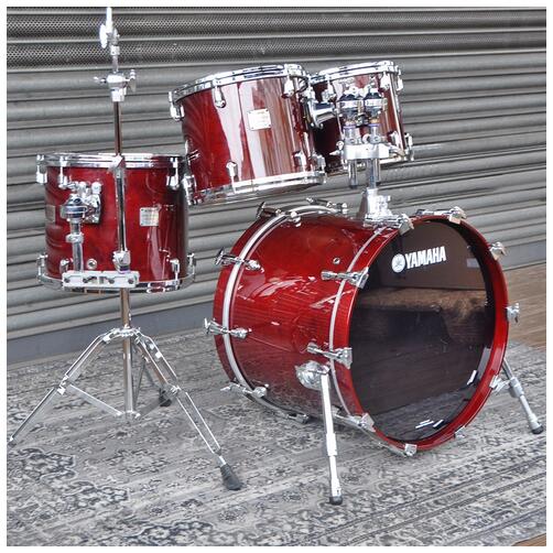 Yamaha 10", 12", 14", 20" Maple Custom Absolute Nouveau Shell Pack in Cranberry Red finish *2nd Hand*