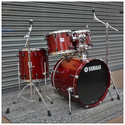 Yamaha Stage Custom Advantage Cranberry Plastic Lugs 12" 13" 16" 22" Hardware and Snare *2nd Hand*