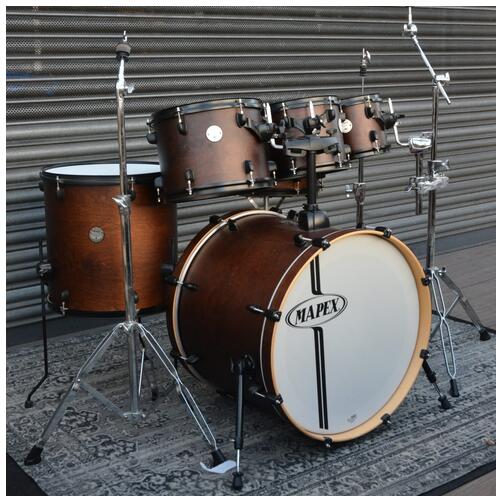 Mapex Horizon Kit 8 10 12 14 20 + 14 Snare w/ Hardware in Dark Wood Matte Finish